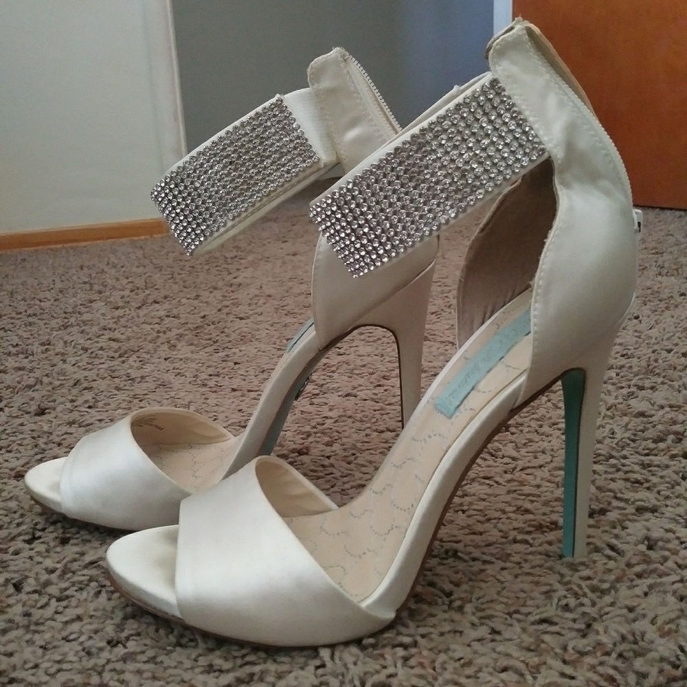 Betsey Johnson Satin Sandal with Ankle Strap